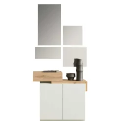 Wohnen Design Flurkommode & Spiegel Set - Gangizo (fünfteilig)