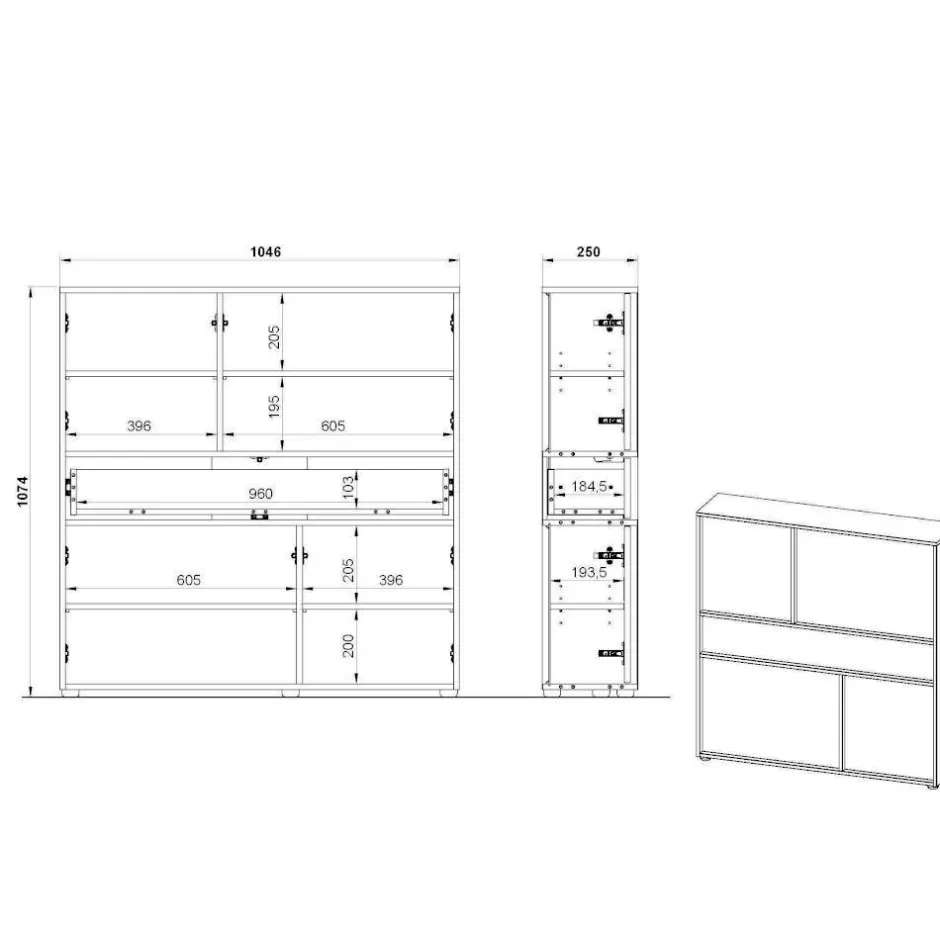 Wohnen Design Flurmöbel Kombination - Flemingo (dreiteilig)