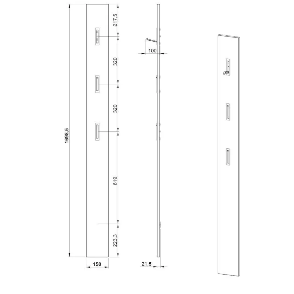 Wohnen Design Flurmöbel Kombination - Flemingo (dreiteilig)