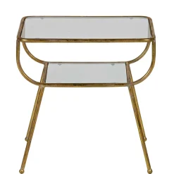 Wohnen Design Glastisch mit Gestell Messing Cateyna mit 2 Platten