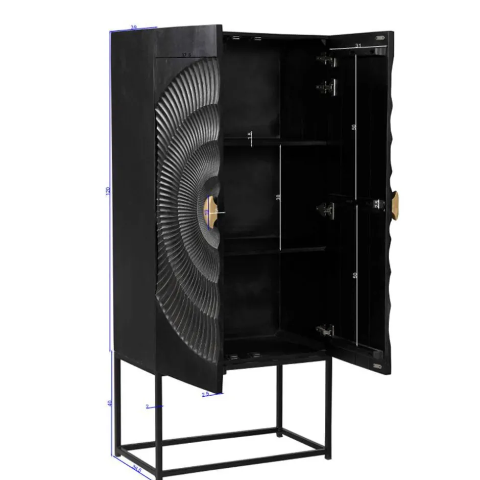 Design Highboard in Schwarz und Gold - Oglio^Wohnen Best