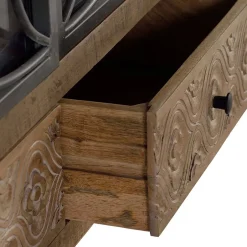 Wohnen Design Highboard mit Glas Metalltüren - Everton