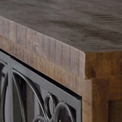 Wohnen Design Highboard mit Glas Metalltüren - Everton