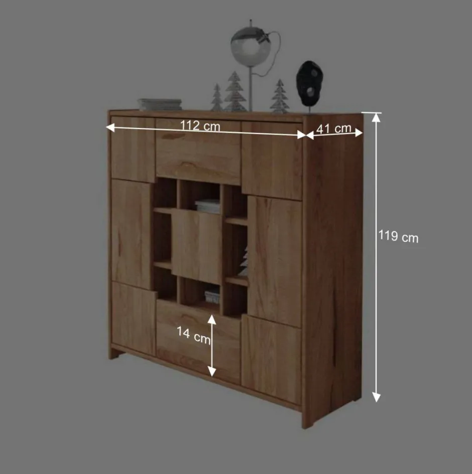 Wohnen Design Highboard Salomonia mit offenen Fächern