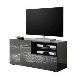 Design Hochglanz TV Element in Anthrazit - Ipatal^Wohnen Clearance