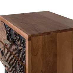 Wohnen Design Holz Nachtkommode mit Schnitzerei und Lack - Marcel