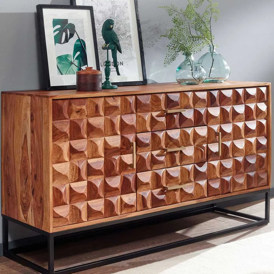 Design Holz Sideboard mit Bügelgestell - Rusty^Wohnen Online