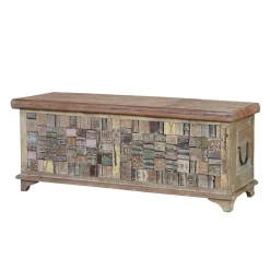 Wohnen Design Holztruhe mit flachem Deckel - Gregoriana