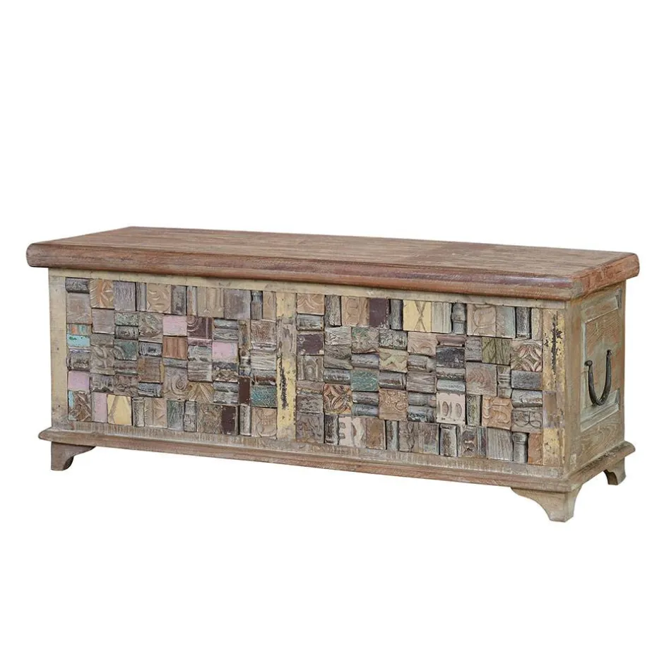 Wohnen Design Holztruhe mit flachem Deckel - Gregoriana