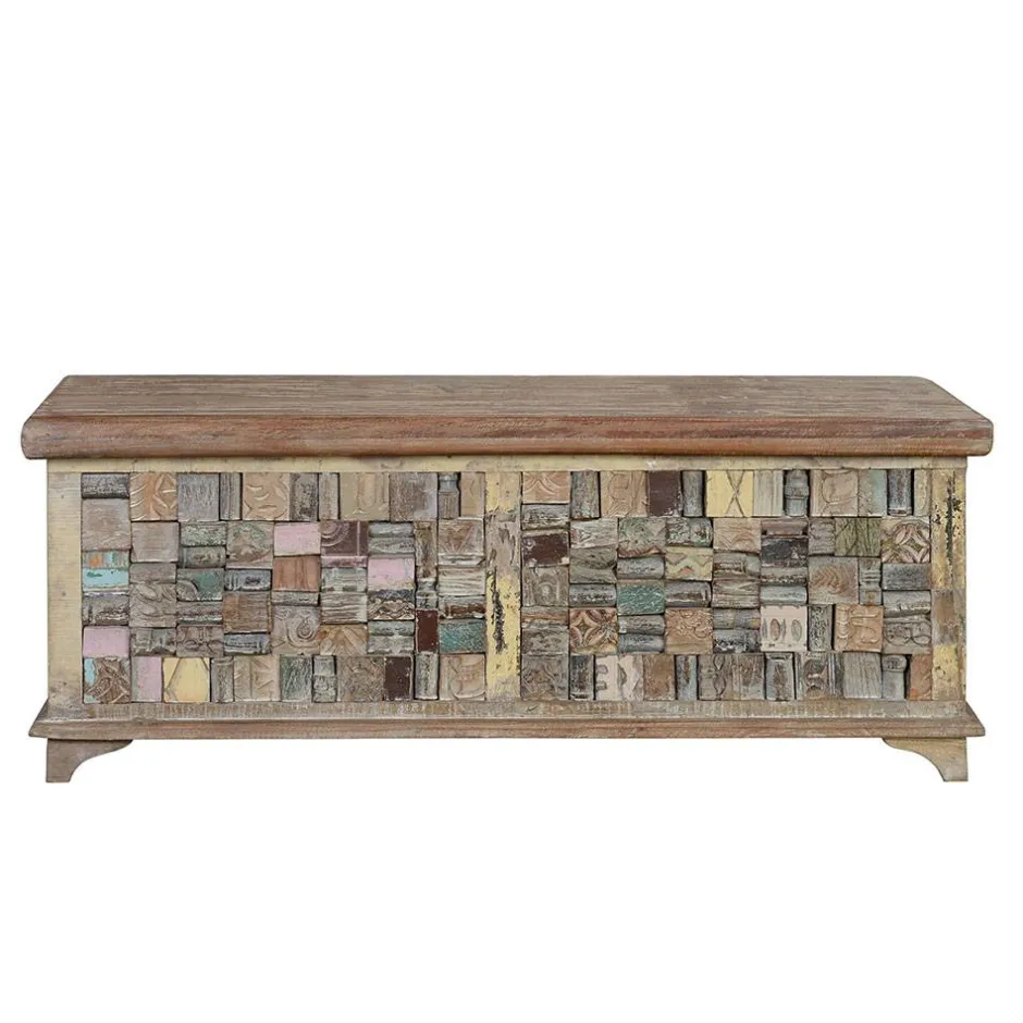 Wohnen Design Holztruhe mit flachem Deckel - Gregoriana