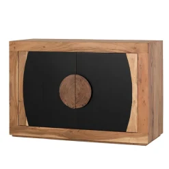 Wohnen Design Kommode in Natur und Schwarz - Lugano