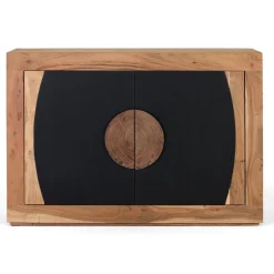 Wohnen Design Kommode in Natur und Schwarz - Lugano