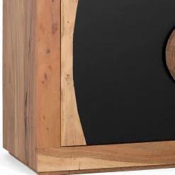 Wohnen Design Kommode in Natur und Schwarz - Lugano