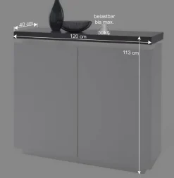 Design Kommode Rebelvo mit dimmbarer LED Beleuchtung^Wohnen