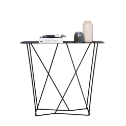 Wohnen Design Konsolentisch aus Stahl in Schwarz - Skadiva