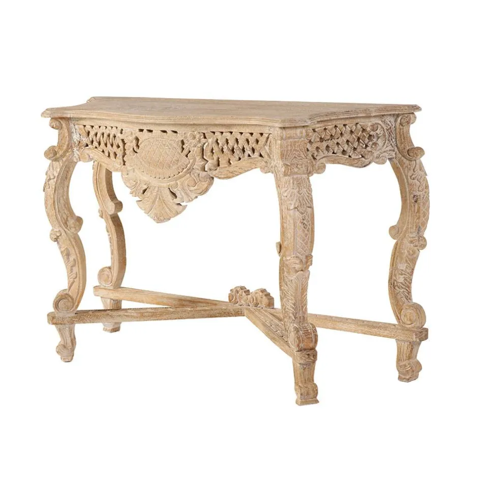 Wohnen Design Konsolentisch in Mangoholz White Wash - Chiety