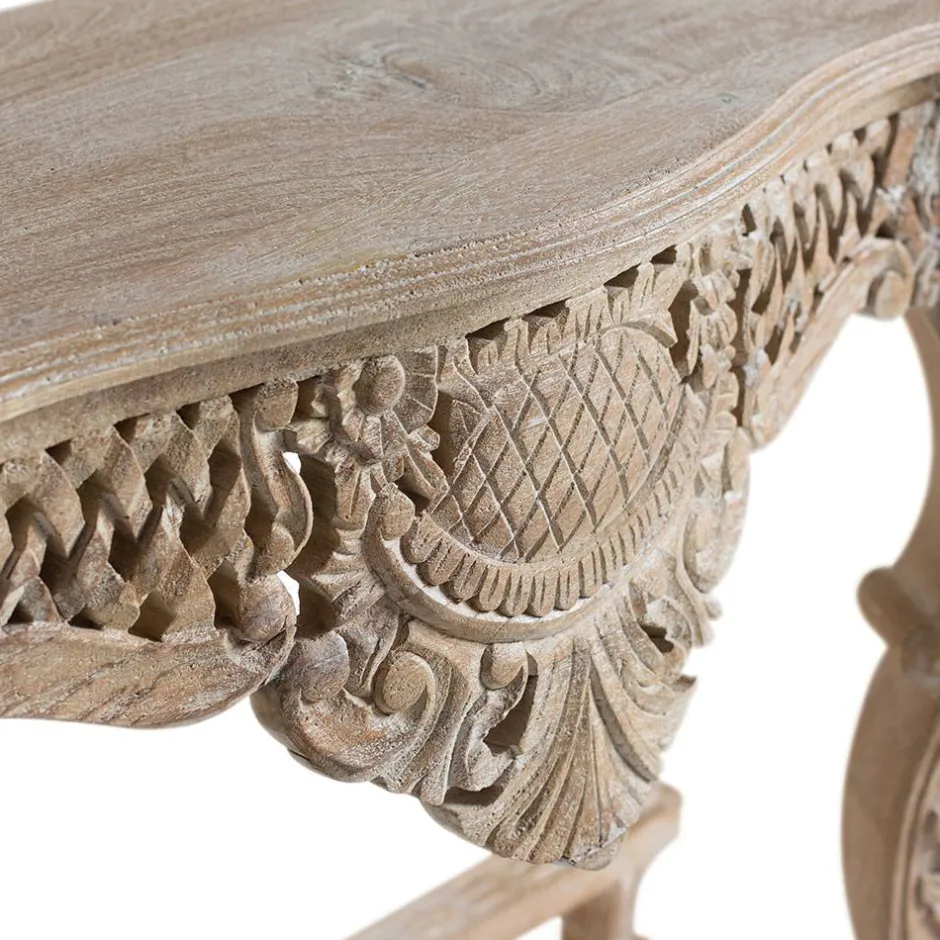 Wohnen Design Konsolentisch in Mangoholz White Wash - Chiety