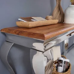 Wohnen Design Konsolentisch mit glänzendem Metallgestell - Jaglyn