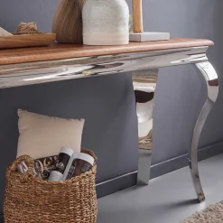 Wohnen Design Konsolentisch mit glänzendem Metallgestell - Jaglyn