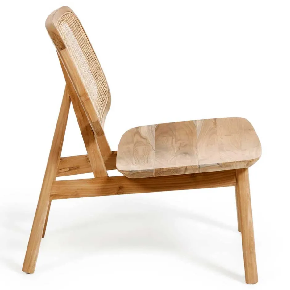 Wohnen Design Loungestuhl aus Rattan & Teak - Plataya