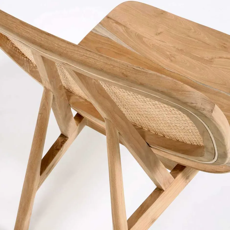 Wohnen Design Loungestuhl aus Rattan & Teak - Plataya