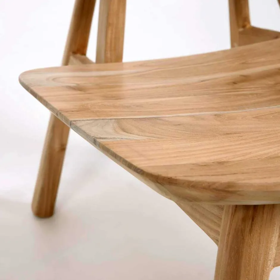 Wohnen Design Loungestuhl aus Rattan & Teak - Plataya