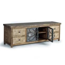 Design Lowboard mit Glas Metalltüren - Everton^Wohnen New