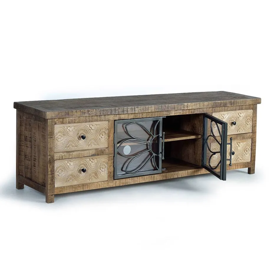 Design Lowboard mit Glas Metalltüren - Everton^Wohnen New