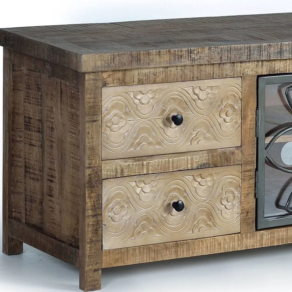 Design Lowboard mit Glas Metalltüren - Everton^Wohnen New