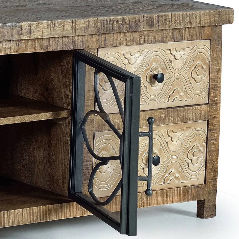 Design Lowboard mit Glas Metalltüren - Everton^Wohnen New