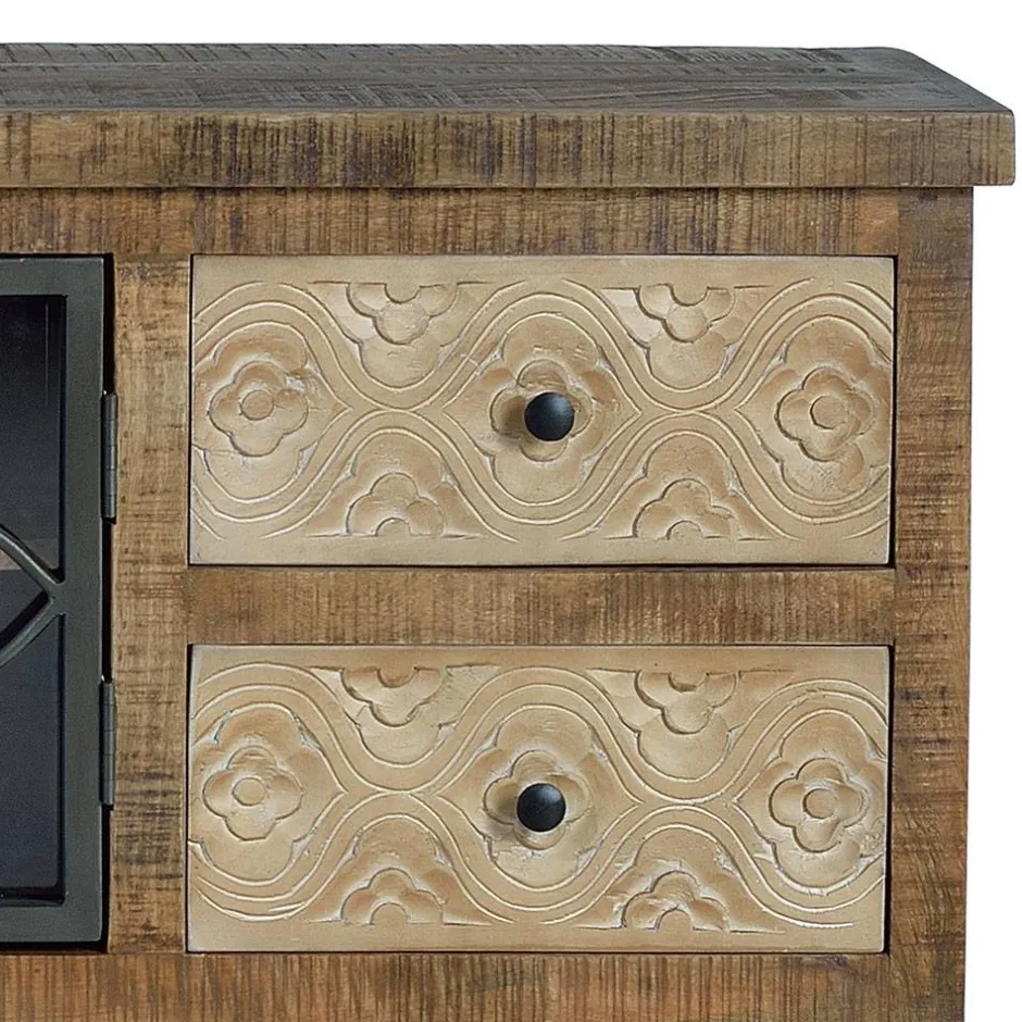 Design Lowboard mit Glas Metalltüren - Everton^Wohnen New