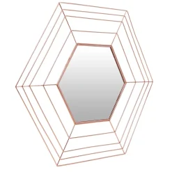 Wohnen Design Metall Spiegel in Kupferfarben - Monika
