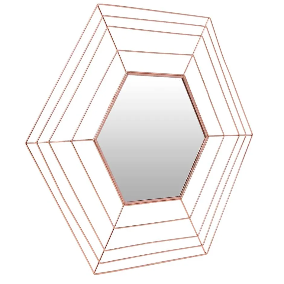 Wohnen Design Metall Spiegel in Kupferfarben - Monika