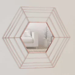 Wohnen Design Metall Spiegel in Kupferfarben - Monika