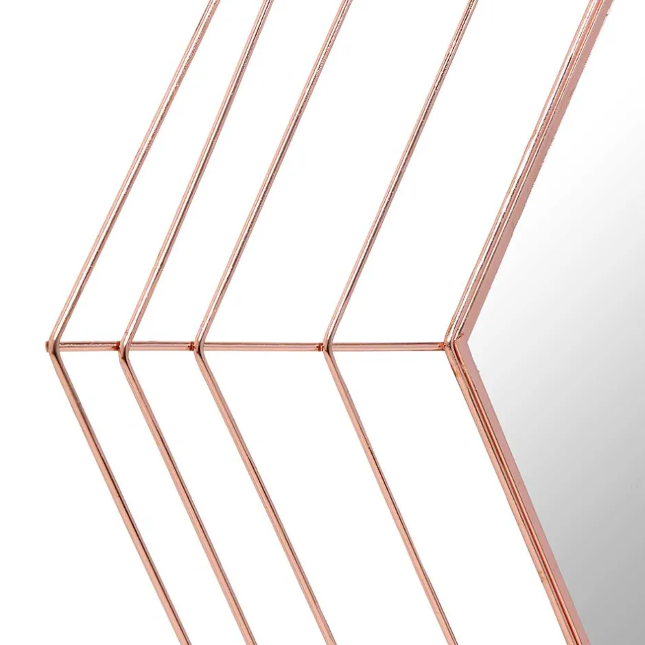 Wohnen Design Metall Spiegel in Kupferfarben - Monika