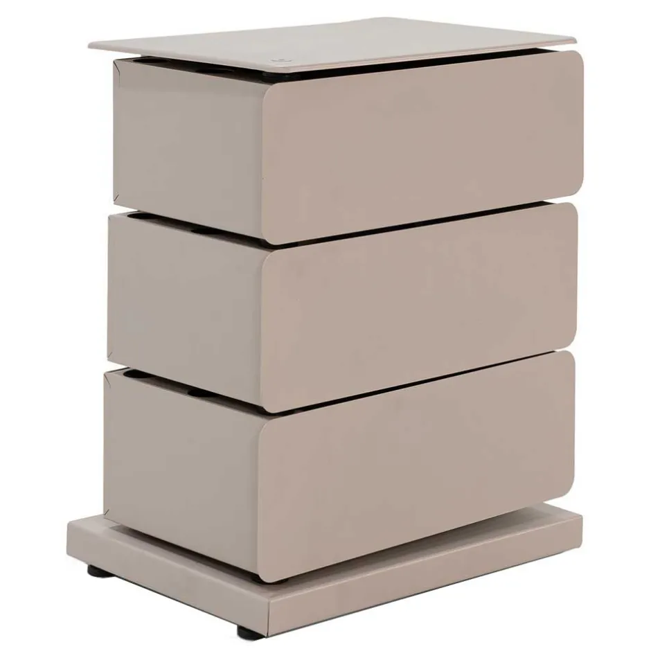 Wohnen Design Metallkommode in Taupe - Dolomiti