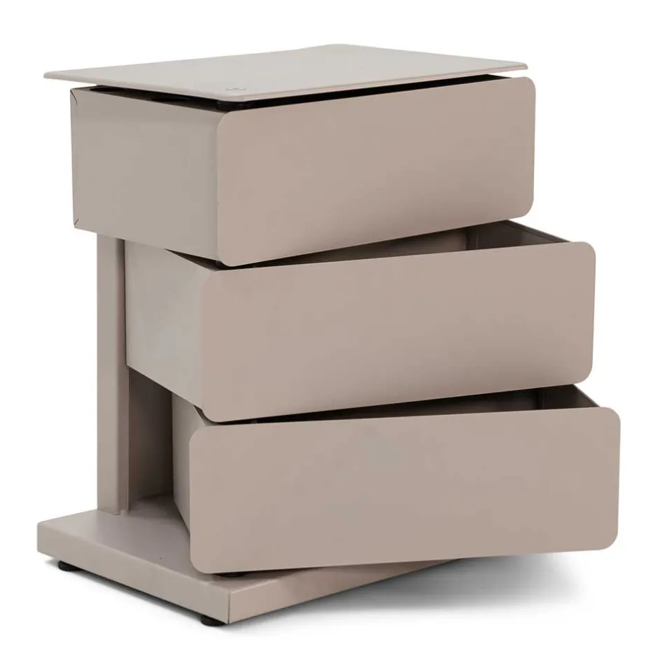 Wohnen Design Metallkommode in Taupe - Dolomiti