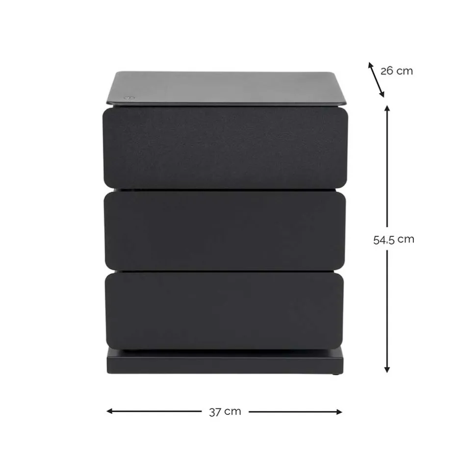 Wohnen Design Metallkommode in Taupe - Dolomiti