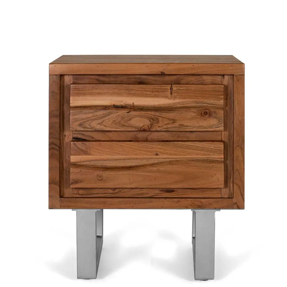 Design Nachtkommode aus Akazienholz - Banjee^Wohnen New