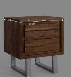 Design Nachtkommode aus Akazienholz - Banjee^Wohnen New