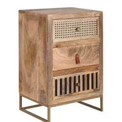 Wohnen Design Nachtkommode aus Holz & Rattan - Kanados