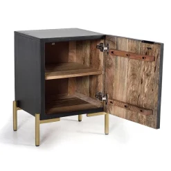 Wohnen Design Nachtschrank mit Mandala Schnitzerei - Synessa