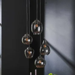 Design Pendelleuchte mit Chromglas Schirmen - Ampiano^Wohnen Clearance