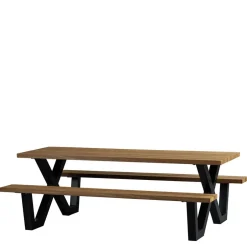 Design Picknick-Tisch aus Abachi Holz Natur - Melinda^Wohnen New