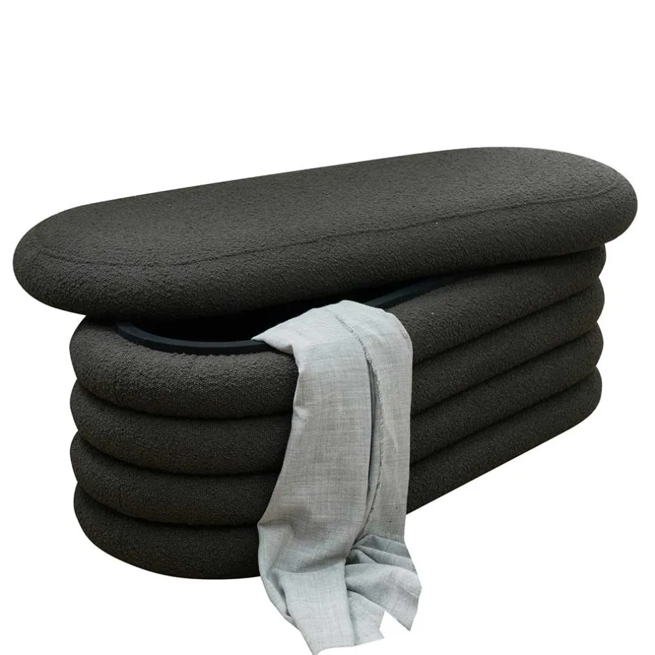 Wohnen Design Polsterbank in Anthrazit Boucle - Idris