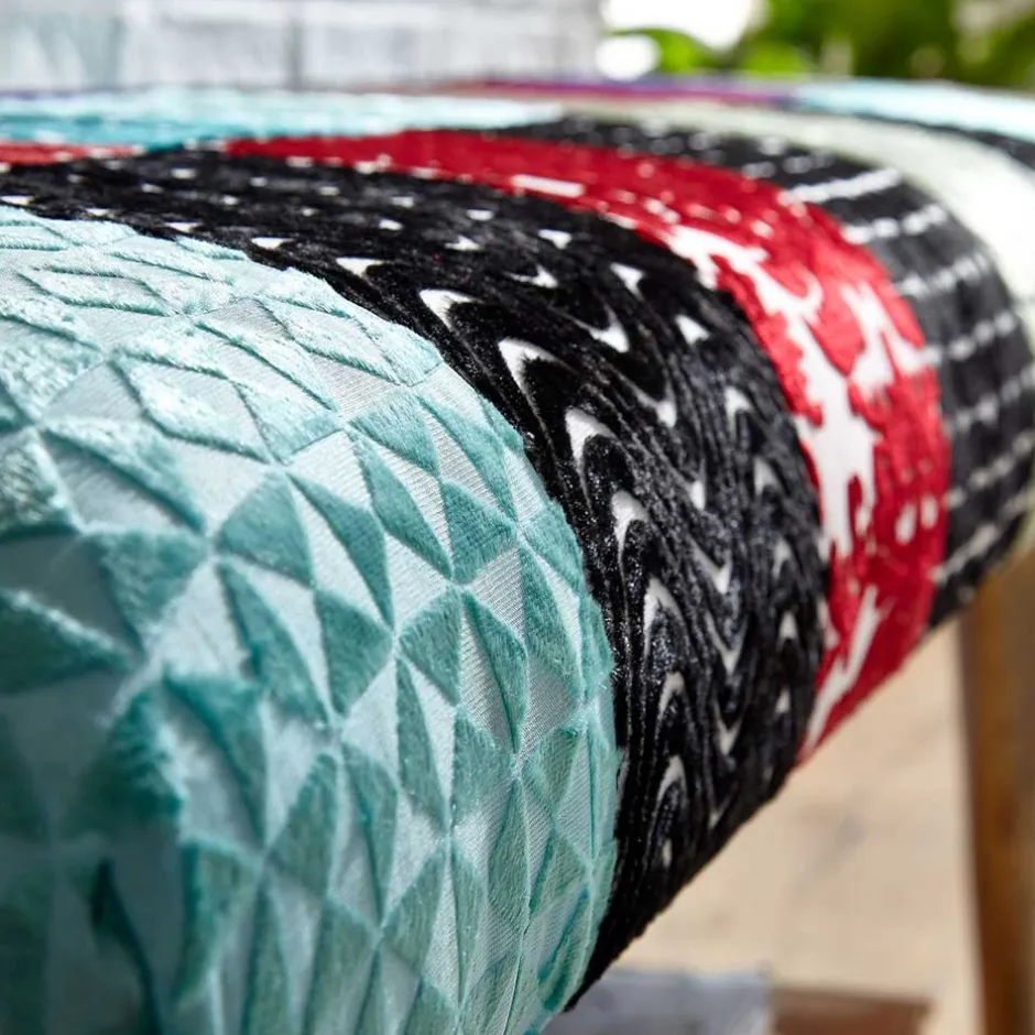 Design Polsterbank mit Samt Patchwork Bezug - Clarisa^Wohnen New