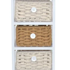 Wohnen Design Regal mit drei Körben aus Kordel - Formosa