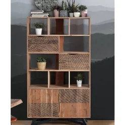 Wohnen Design Regal mit Türen und Schubladen - Merlan