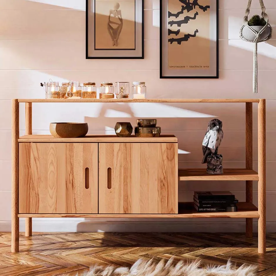 Wohnen Design Regal mit zwei Fächern & Türen - Indrya