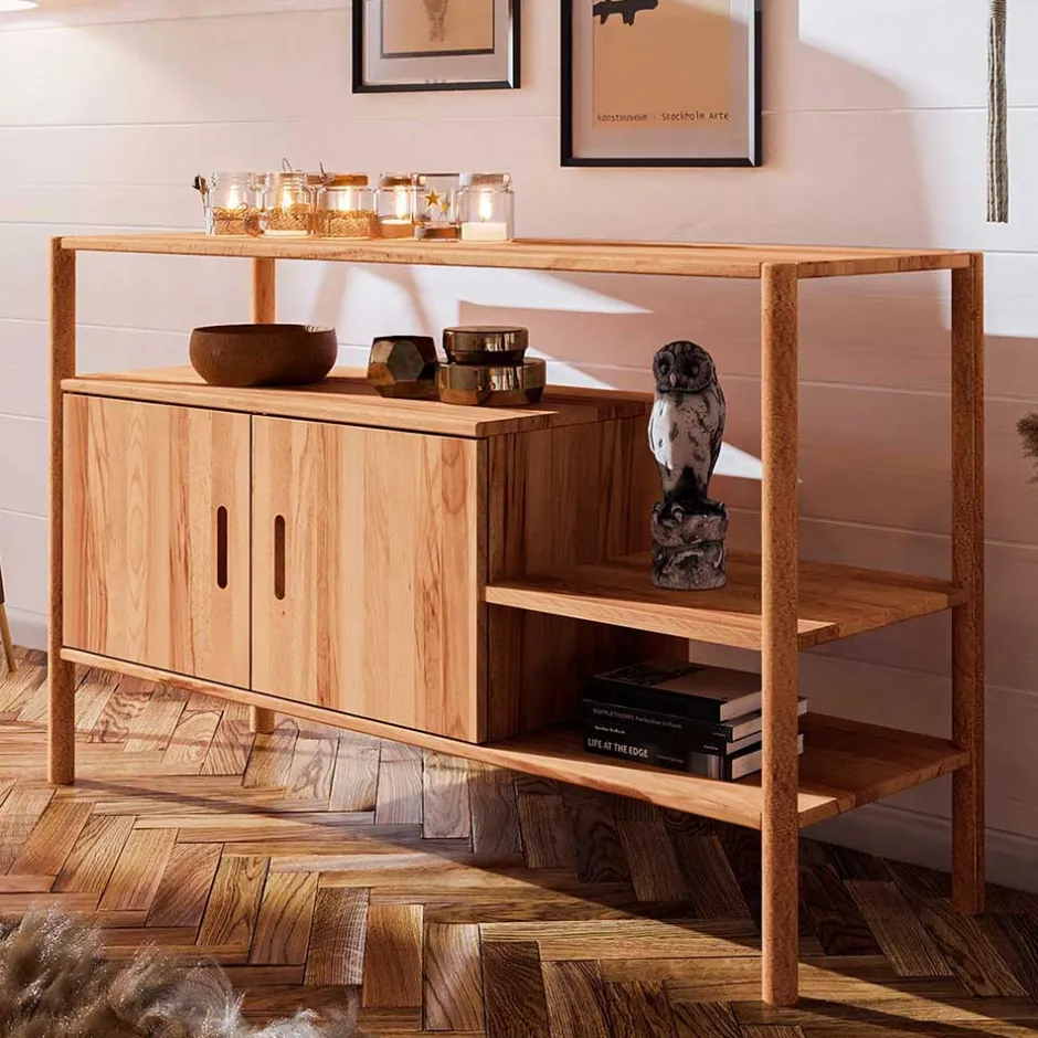 Wohnen Design Regal mit zwei Fächern & Türen - Indrya